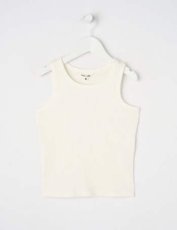 Mac & Ellie Rib Singlet, White product photo