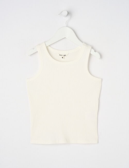 Mac & Ellie Rib Singlet, White product photo