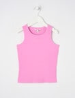 Mac & Ellie Rib Singlet, Bubblegum Pink product photo