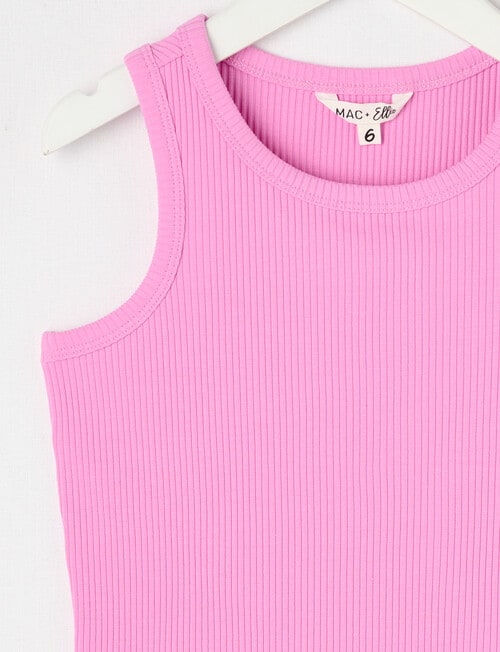 Mac & Ellie Rib Singlet, Bubblegum Pink product photo View 02 L