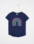 Mac & Ellie Rainbow Short Sleeve Tee, Navy product photo