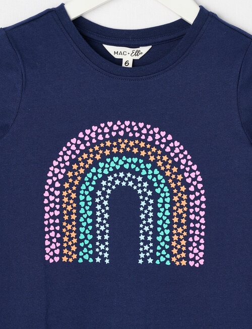 Mac & Ellie Rainbow Short Sleeve Tee, Navy product photo View 02 L