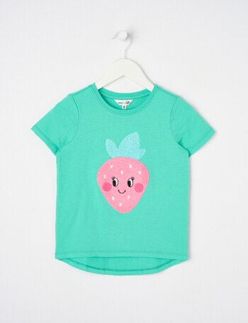 Mac & Ellie Strawberry Boucle Short Sleeve Tee, Jade Green product photo