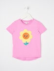 Mac & Ellie Daisy Boucle Short Sleeve Tee, Bubblegum product photo