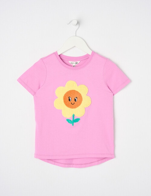 Mac & Ellie Daisy Boucle Short Sleeve Tee, Bubblegum product photo