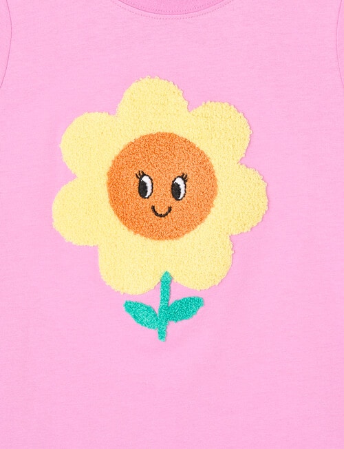 Mac & Ellie Daisy Boucle Short Sleeve Tee, Bubblegum product photo View 02 L