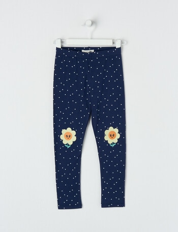 Mac & Ellie Daisy Spot Full Length Legging , Navy product photo