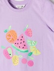 Mac & Ellie Fun Fruit Short Sleeve Tee, Lilac product photo View 02 S