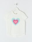 Mac & Ellie Crochet Heart Short Sleeve Tee, Vanilla product photo