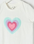 Mac & Ellie Crochet Heart Short Sleeve Tee, Vanilla product photo View 02 S