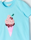 Mac & Ellie Flip Sequin Ice Cream Short Sleeve Tee, Ocean Blue product photo View 03 S