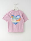 Switch Heart Short Sleeve Boxy Tee, Acid Pink product photo View 03 S