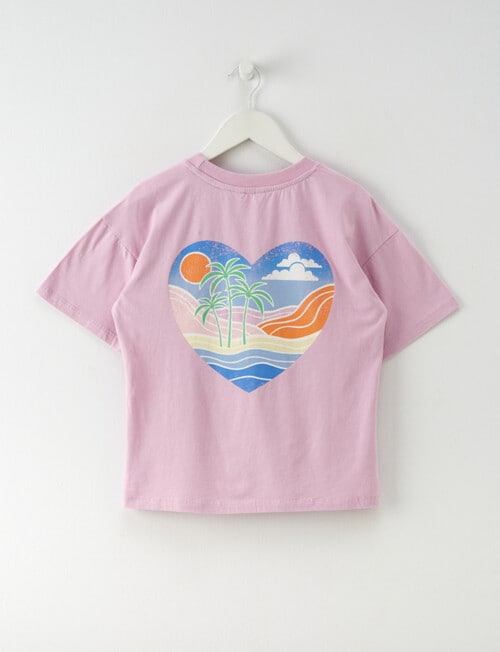 Switch Heart Short Sleeve Boxy Tee, Acid Pink product photo View 03 L