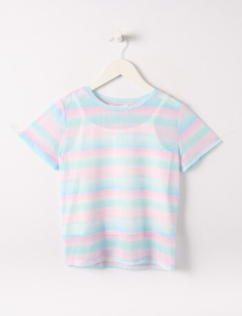 Switch Stripe 2-Piece Mesh Tee, Multi product photo