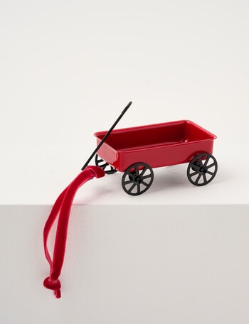 Christmas Shop Mistletoe Meadow Metal Wagon, Red product photo