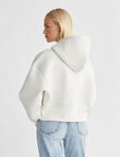 Calvin Klein Scuba Premium Monologo Hoodie, Ivory product photo View 02 S