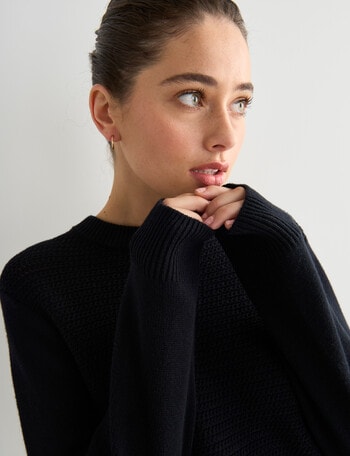Mineral Mariner Wool Blend Crew Neck Sweater, Black product photo