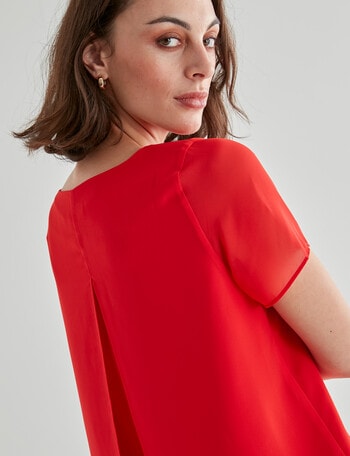 Oliver Black Short Sleeve Double Layer Top, Cherry product photo