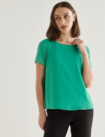 Oliver Black Short Sleeve Double Layer Top, Apple product photo