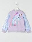 Mac & Ellie Party Collection Sequin Sleeve Bomber Jacket, Lilac product photo View 02 S