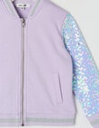 Mac & Ellie Party Collection Sequin Sleeve Bomber Jacket, Lilac product photo View 03 S