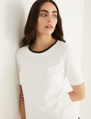 State of play Sophia Embroidered Tee, White product photo