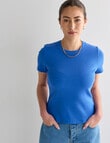 Mineral Hazel Rib Short Sleeve Tee, Palace Blue product photo