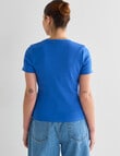 Mineral Hazel Rib Short Sleeve Tee, Palace Blue product photo View 02 S