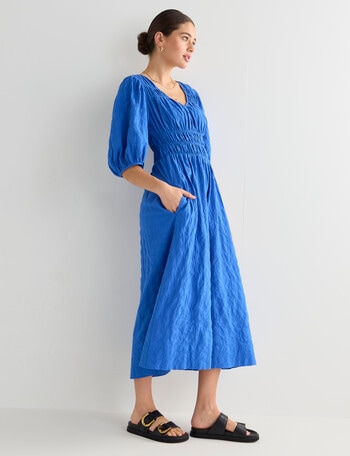 Mineral Gigi Long V Neck Dress, Palace Blue product photo