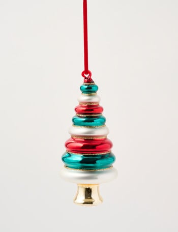 Christmas Shop Mistletoe Meadow Glass Tree, Red, Green & White product photo