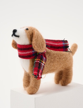 Christmas Shop Mistletoe Meadow Felt Beagle, Brown product photo