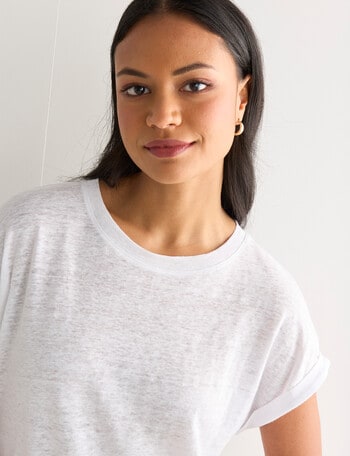 Zest Essential Linen Tee, White product photo