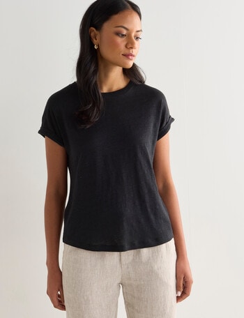 Zest Essential Linen Tee, Black product photo