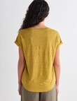 Zest Essential Linen Cap Sleeve Slub Knit Tee, Honey product photo View 02 S