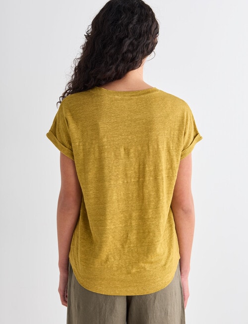 Zest Essential Linen Cap Sleeve Slub Knit Tee, Honey product photo View 02 L