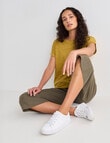 Zest Essential Linen Cap Sleeve Slub Knit Tee, Honey product photo View 03 S