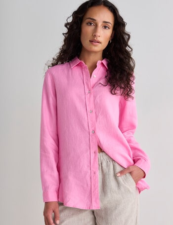 Zest Essential Linen Long Sleeve Shirt, Parfait product photo