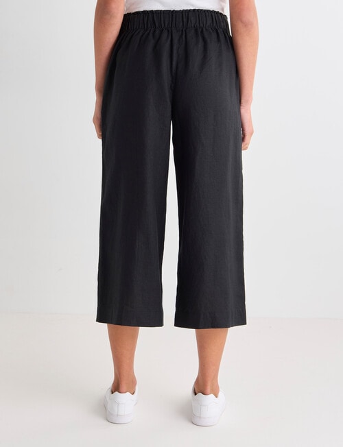 Zest Essential Linen Crop Pant, Black product photo View 02 L