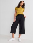 Zest Essential Linen Crop Pant, Black product photo View 03 S