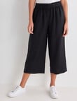 Zest Essential Linen Crop Pant, Black product photo View 05 S