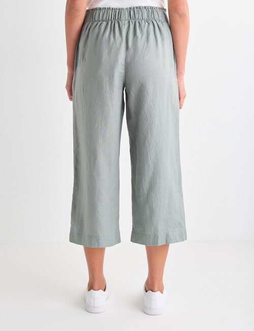 Zest Essential Linen Crop Pant, Sage product photo View 02 L