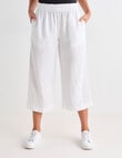 Zest Essential Linen Crop Pant, White product photo