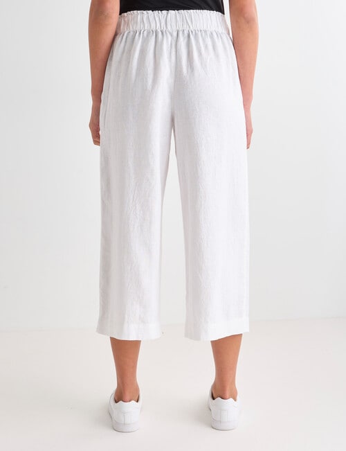 Zest Essential Linen Crop Pant, White product photo View 02 L