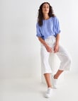 Zest Essential Linen Crop Pant, White product photo View 03 S