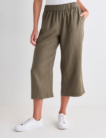 Zest Essential Linen Crop Pant, Teak product photo