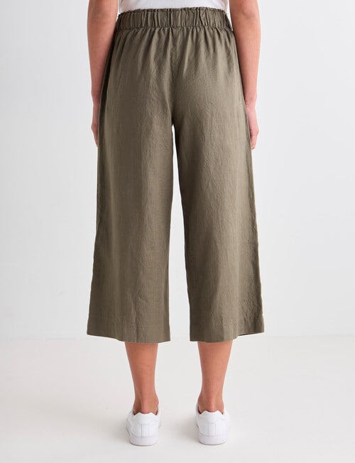 Zest Essential Linen Crop Pant, Teak product photo View 02 L