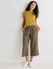 Zest Essential Linen Crop Pant, Teak product photo View 03 S