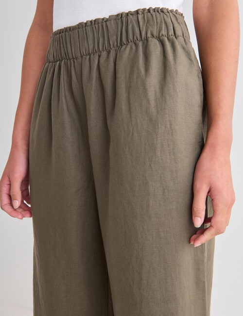 Zest Essential Linen Crop Pant, Teak product photo View 04 L