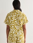 Zest Linen Short Sleeve Shirt, Stencil Print Honey product photo View 02 S