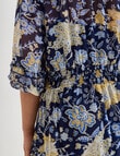 Whistle Tiered 3/4 Sleeve Dress, Navy Paisley product photo View 05 S